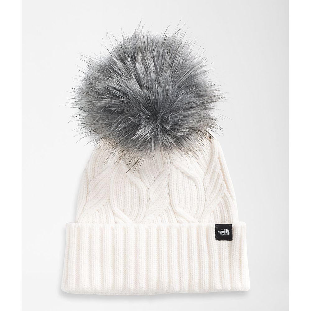 The North Face Beanies Youth Australia - The North Face Oh-Mega Fur Pom White (VXP-257319)